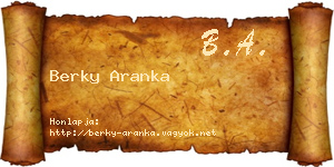 Berky Aranka névjegykártya