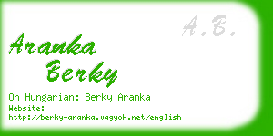 aranka berky business card